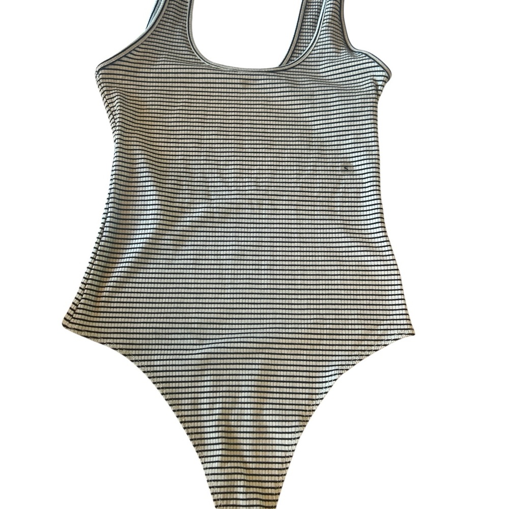 American Eagle Outfitters Cream and Black Striped Top